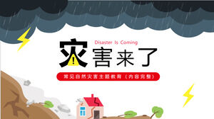 estudante de desenho animado educação sobre desastres naturais pp