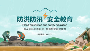 Борьба с наводнениями и борьба с наводнениями, популяризация знаний о безопасности, образование и обучение, самоспасение при стихийных бедствиях, PPT