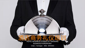 Plantilla PPT de capacitación educativa de etiqueta comercial de hotel dinámica simple