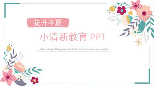 Flor florescendo Pinellia pequeno modelo de PPT de educação fresca