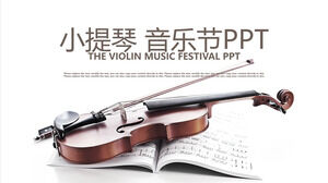 Simple violin music festival PPT template