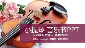 Simple and fresh violin music PPT template