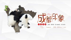 Modello PPT di strategia di viaggio turistico per l'introduzione di Chengdu