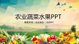 Templat PPT laporan konferensi tema sayuran dan buah-buahan pertanian