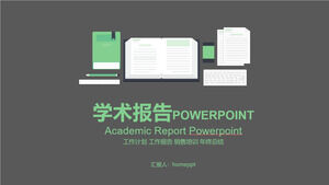 Template PPT laporan pembukaan tesis kelulusan laporan akademik datar