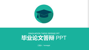 Płaski prosty zielony szablon obrony pracy dyplomowej PPT