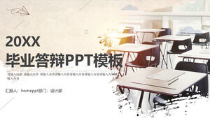 Modelo de PPT de defesa de tese de mesa de sala de aula