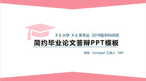 Pink simple graduation thesis defense PPT template