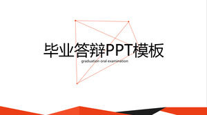 Modello PPT di difesa di graduazione a figura geometrica arancione