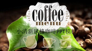 Small fresh style coffee promotion PPT template
