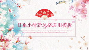 Cherry blossom Japanese small fresh style general PPT template