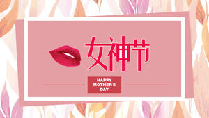 Literary fresh dynamic goddess festival festival celebration PPT template