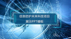 Template ppt presentasi proyek teknologi masa depan perlindungan informasi