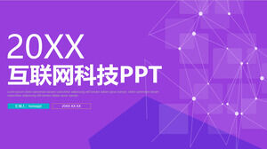 Template PPT teknologi internet bisnis geometris ungu