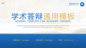 Template PPT pertahanan akademik pencocokan warna biru dan kuning yang mantap