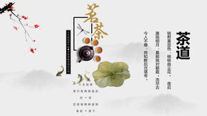 Plantilla PPT para un exquisito entrenamiento de etiqueta del té chino