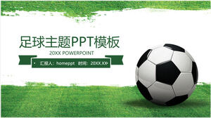 Зеленая простая футбольная тема шаблон PPT