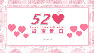 Pembe romantik 520 tatlı reklam PPT şablonu