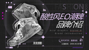 Black purple acid fashion brand introduction ppt template