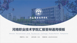 Henan Mesleki ve Teknik Koleji Raporu ve Savunması için Genel PPT Şablonu