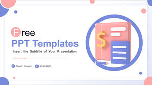 蓝色粉色3D风格商务PowerPoint模板