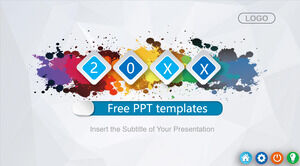 Micro stereo color ink business PPT templates