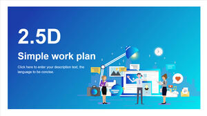 Șabloane PowerPoint 2.5D pentru plan de lucru simplu