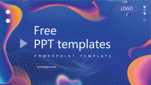 Templat PowerPoint Bisnis Biru Kreatif Abstrak