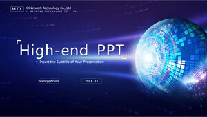 Templat PowerPoint Teknologi Planet Abstrak