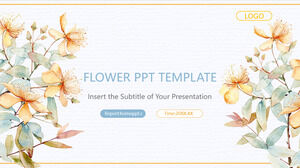 Fresh watercolor flowers PPT Templates
