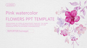 Șabloane PowerPoint cu flori de acuarelă violet