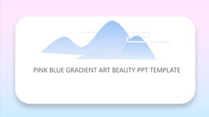 Template PPT estetika seni gradien biru merah muda