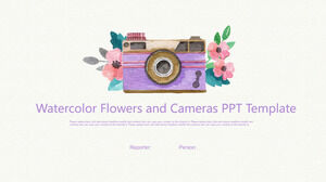 Bunga Cat Air dan Templat PowerPoint Kamera
