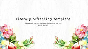 Fresh Literary Style PPT Template for work report