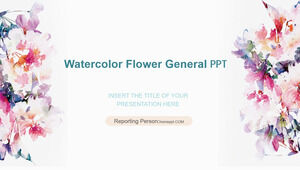 Șablon PowerPoint în stil floral acuarelă