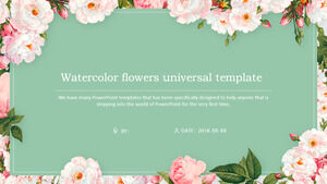 Aquarell Blumen Hintergrund PowerPoint-Vorlage