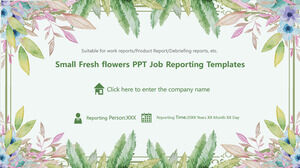 Small Fresh flowers PPT Job Reporting Templates