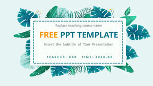 Beautiful leaves background PowerPoint Templates