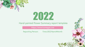 손으로 그린 ​​​​꽃 요약 보고서 템플릿