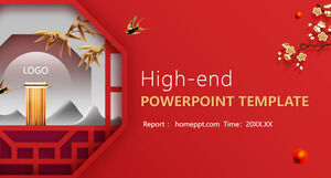 Modelli PowerPoint in stile cinese di fascia alta rossi