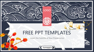 Flower and bird Chinese style PPT templates