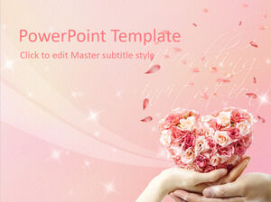 Pink romantic wedding theme PPT template