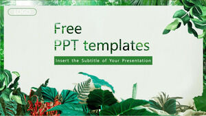 緑の葉の植物の背景 PowerPointプレゼンテーションのテンプレート