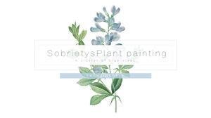 Small fresh hand drawn plants PowerPoint Templates