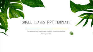 Small clear leaf PPT template for work plan