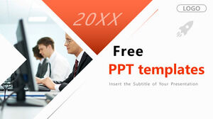templat PPT laporan bisnis oranye