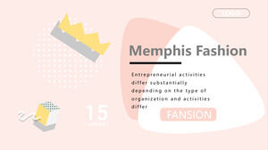 Templat PowerPoint Gaya Memphis Merah Muda
