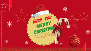 Merry Christmas PowerPoint Template（red）