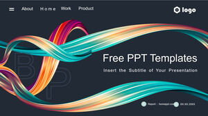 Colorful Lines Background Business PowerPoint Templates
