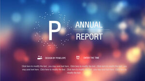 Template PPT laporan tahunan yang penuh warna